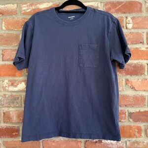 Old Navy Pocket Tshirt Gender Neutral Navy Blue Heavyweight